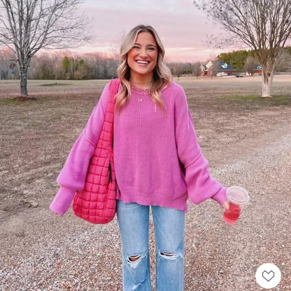 Free People Pink Bubblegum Quilted Carryall - Factory Sealed - NWT - Picture 16 of 17